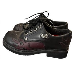 Harley-Davidson Black and Burgundy Combat Boots